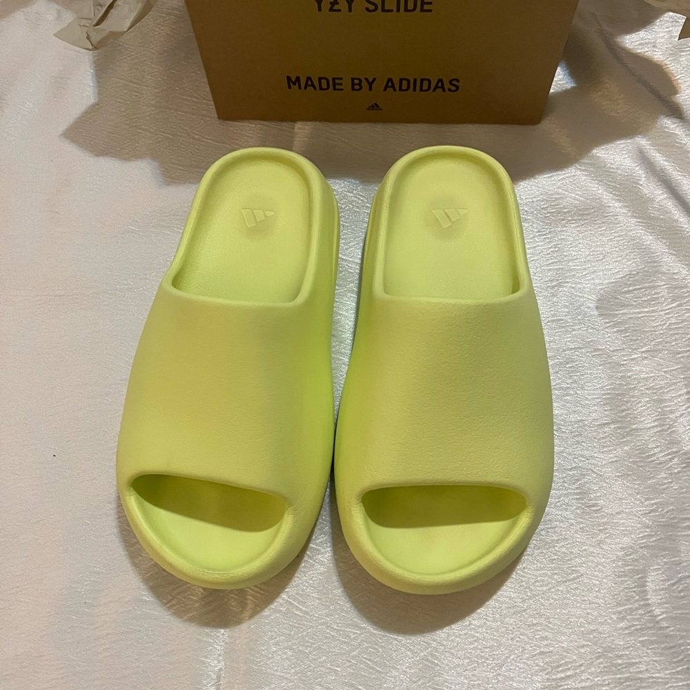 Green Glow Yeezy Slides